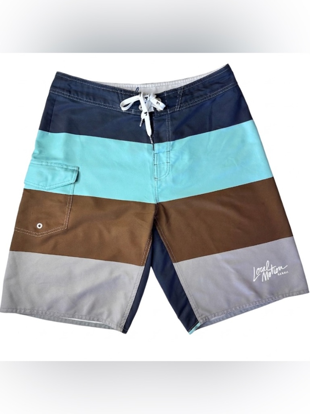 Local Motion Men's Multicolor Stripe Hybrid Board Shorts